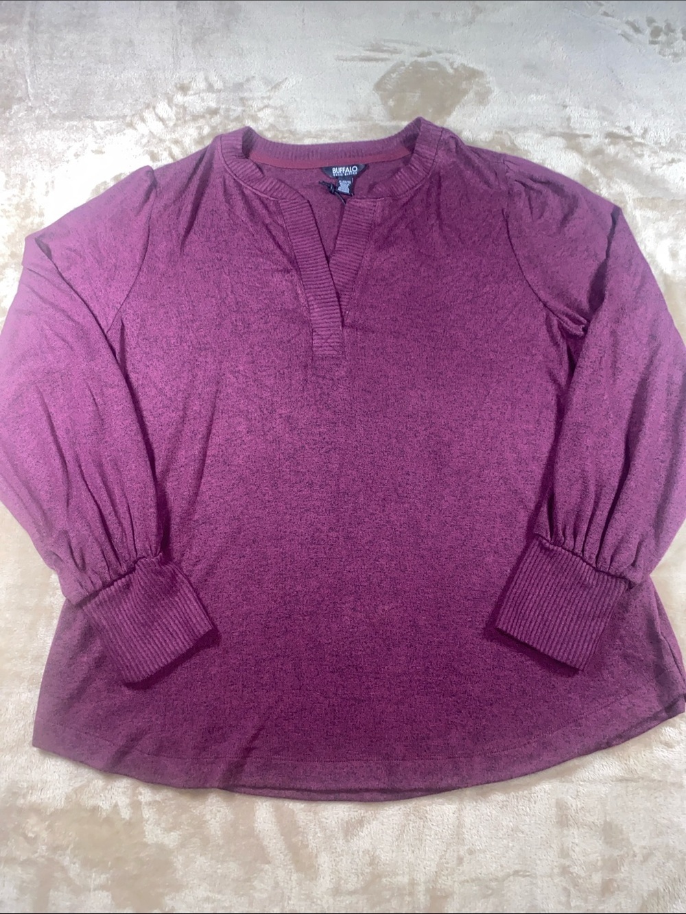 Buffalo David Bitton Plum Long-Sleeve Henley